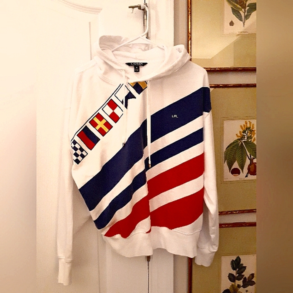 ⛵Women's Lauren Ralph Lauren Nautical Hoodie Sz M⛵